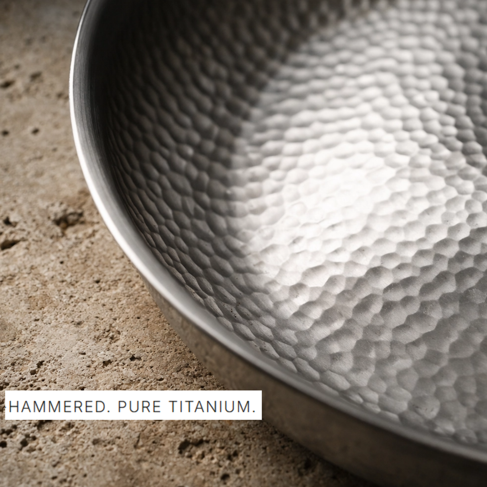 RESH 3-Ply Titanium Frying Pan – Hammered Surface, 100% Titanium, No PFAS/PTFE/PFOA Naturally Non-stick pan